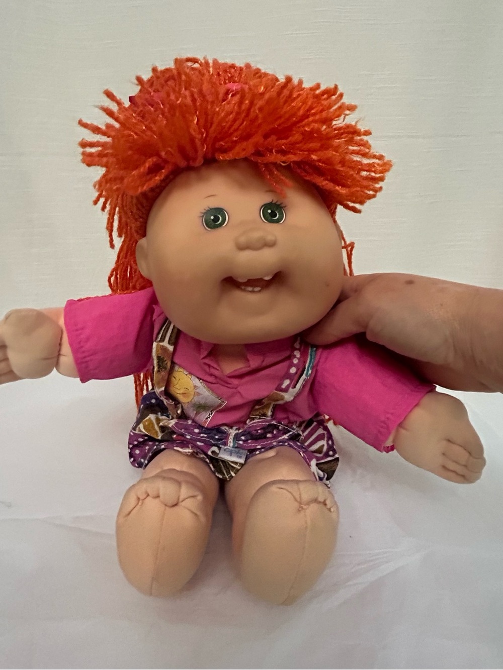 Vintage 1995 Cabbage Patch Doll with Orange Yarn Hair - Kids Toy